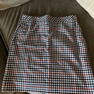 Talbots size 10 red blue and black checked